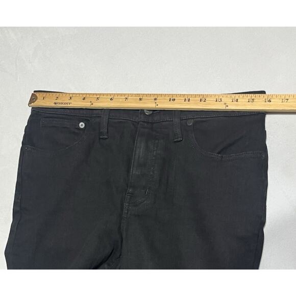 Madewell Kick Out Crop Jeans Womens 30 Black Rinse Wash Mid Rise Denim - Picture 5 of 10